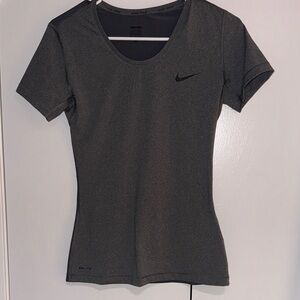 Nike Women's Charcoal Grey Athletic Top
